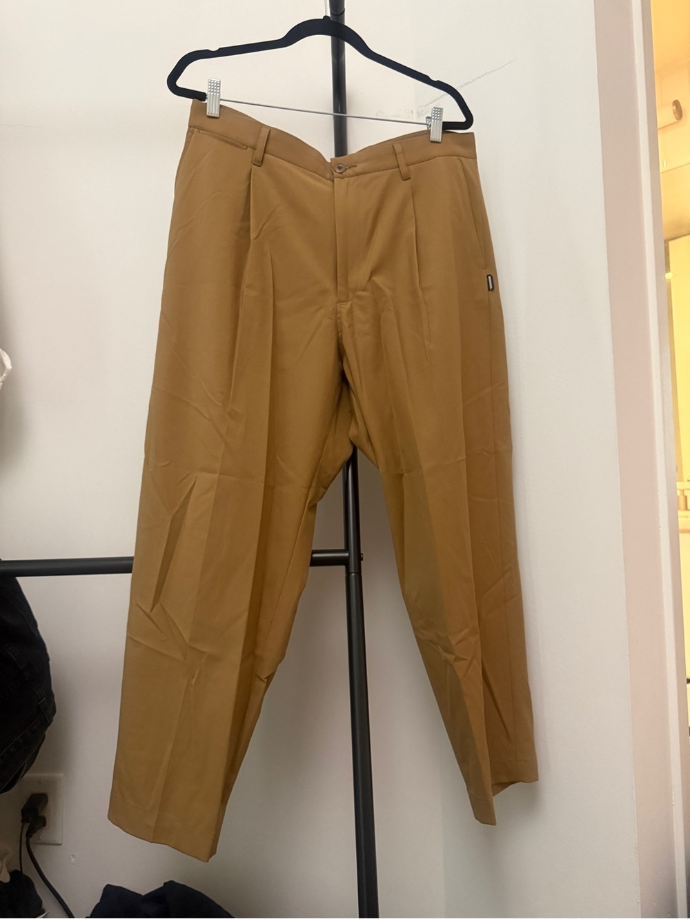 Neighborhood Tuck Trousers- Men's Classic Chino Pants in Tan